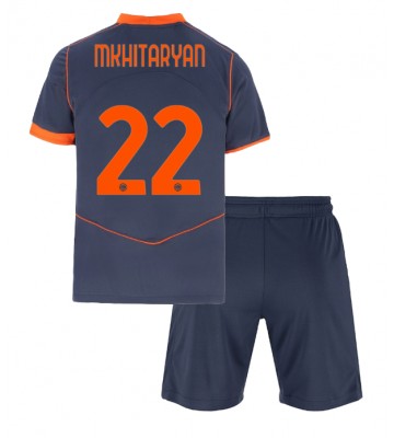 Inter Milan Henrikh Mkhitaryan #22 Tercera Equipación Niños 2025-26 Manga Corta (+ Pantalones cortos)